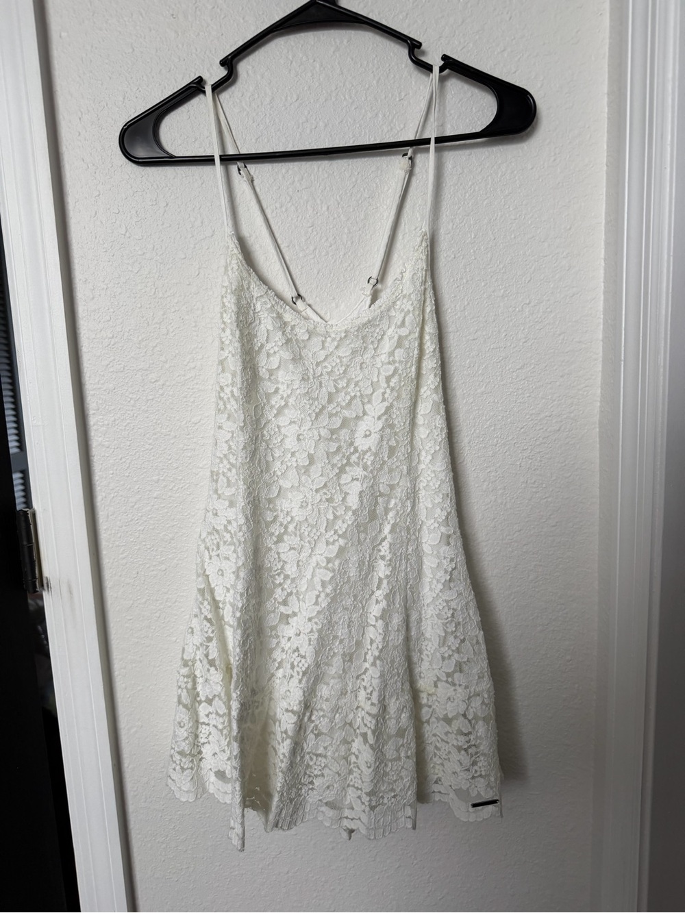 Abercrombie & Fitch Ivory Floral Lace Mini Dress